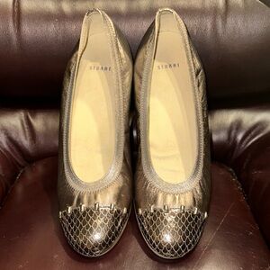 Stuart Weitzman Bronze Flats with Mesh Detail